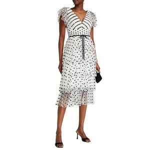 Marchesa Notte Heart Embroidered Tulle Cocktail Dress – Size 8